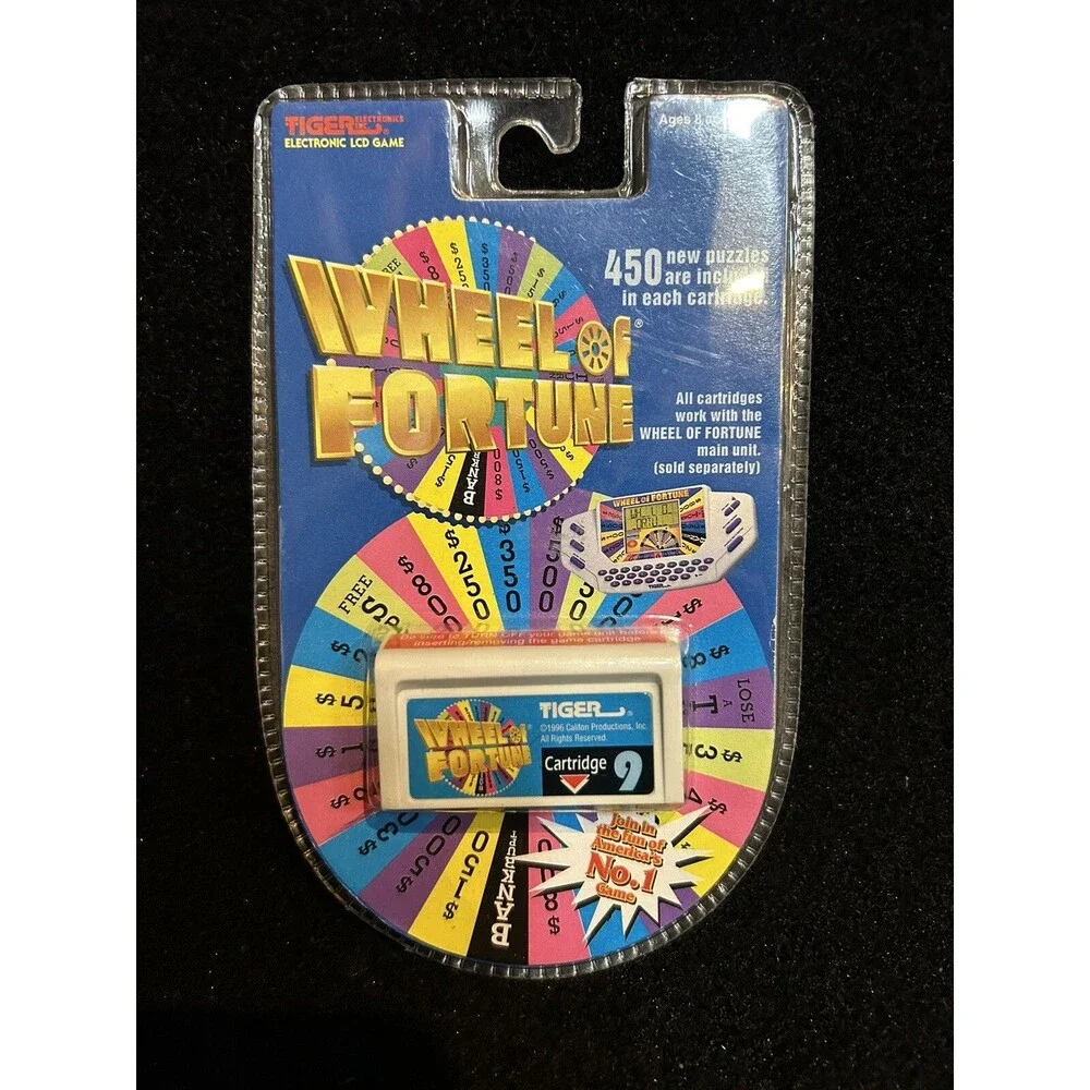 Vintage Wheel Of Fortune Handheld Video Game Cartridge #9 Tiger Sealed B2